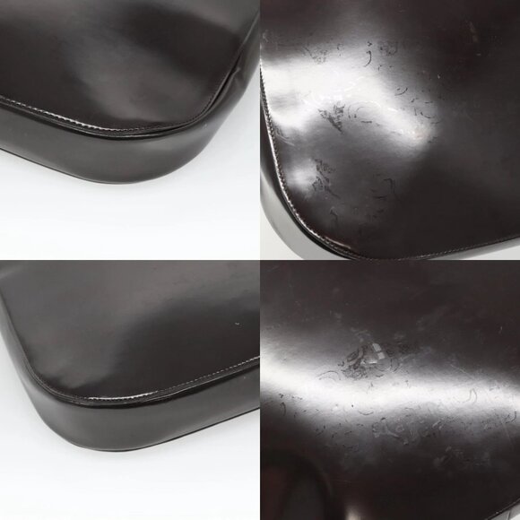 GUCCI Shoulder Bag Patent leather Brown Silver 001 3166 Auth ep8849 - Picture 13 of 14